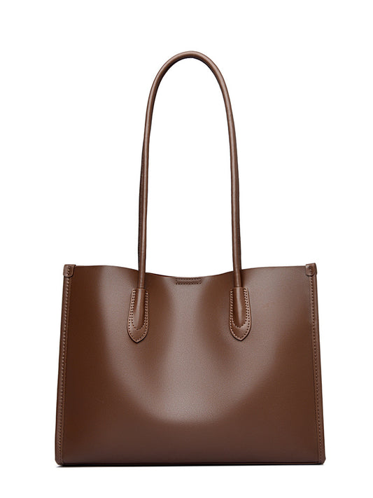Women's Good-looking Simple Large Capacity Versatile Light Luxury Cowhide Women's Leather Bag