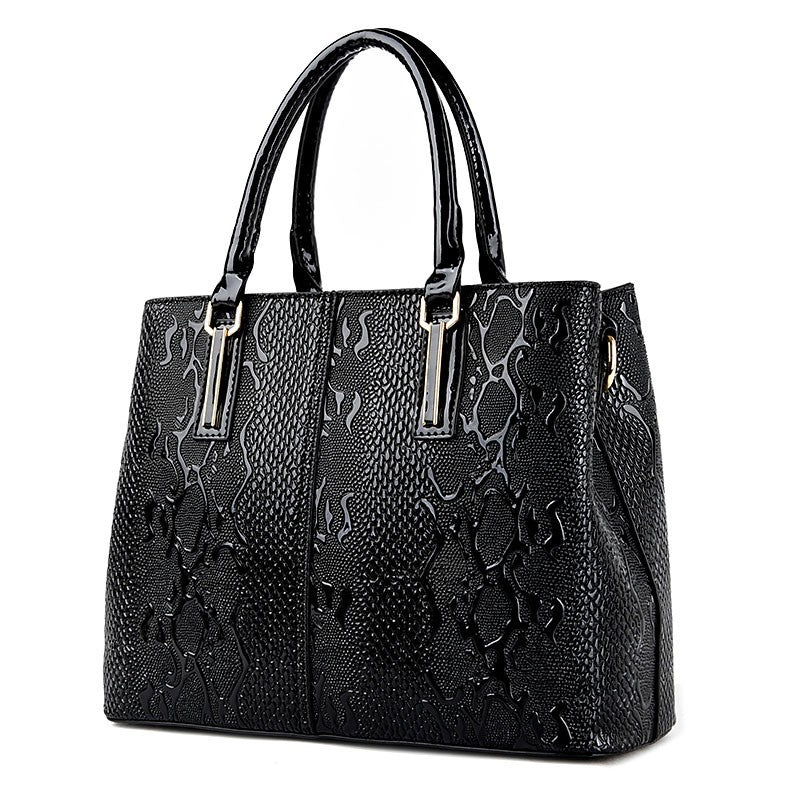 Women's Trendy Fashion Minimalist Mom Patent Leather Handbags