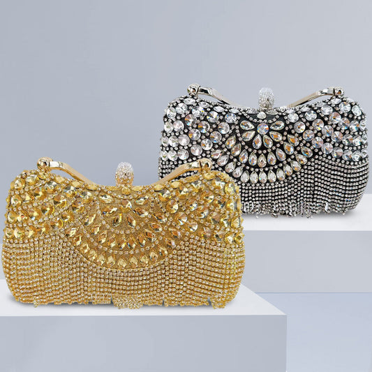 Full Diamond Tassel Banquet Fashion Clutch Dinner Bag