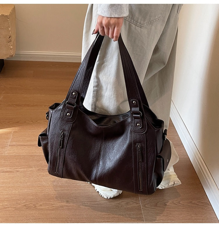 Women's Leather Large Capacity Totes Commuter Tote Bag
