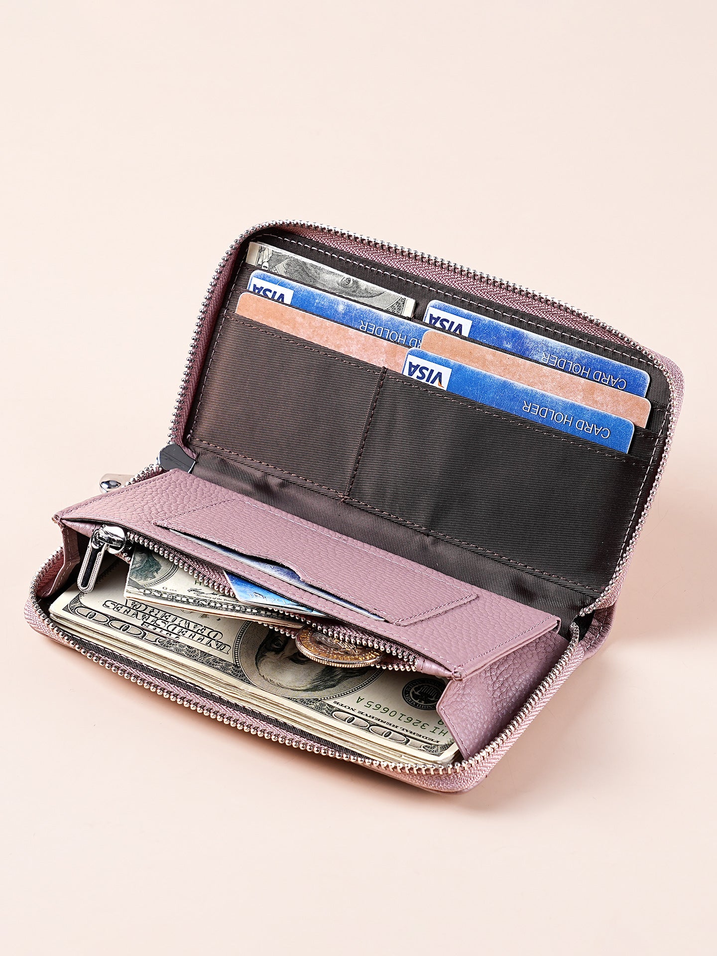 Women's & Men's Long Genuine Leather Clutch Large Capacity Purses