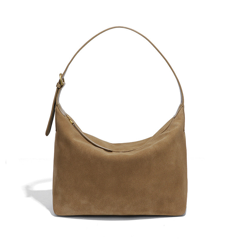 Women's Retro Underarm Lunch Box Frosted Suede Women's Handbag