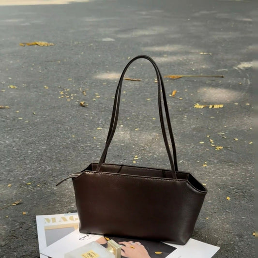 Inside Outside Sheepskin Vintage Leather High Sense Large Capacity Tote Bag