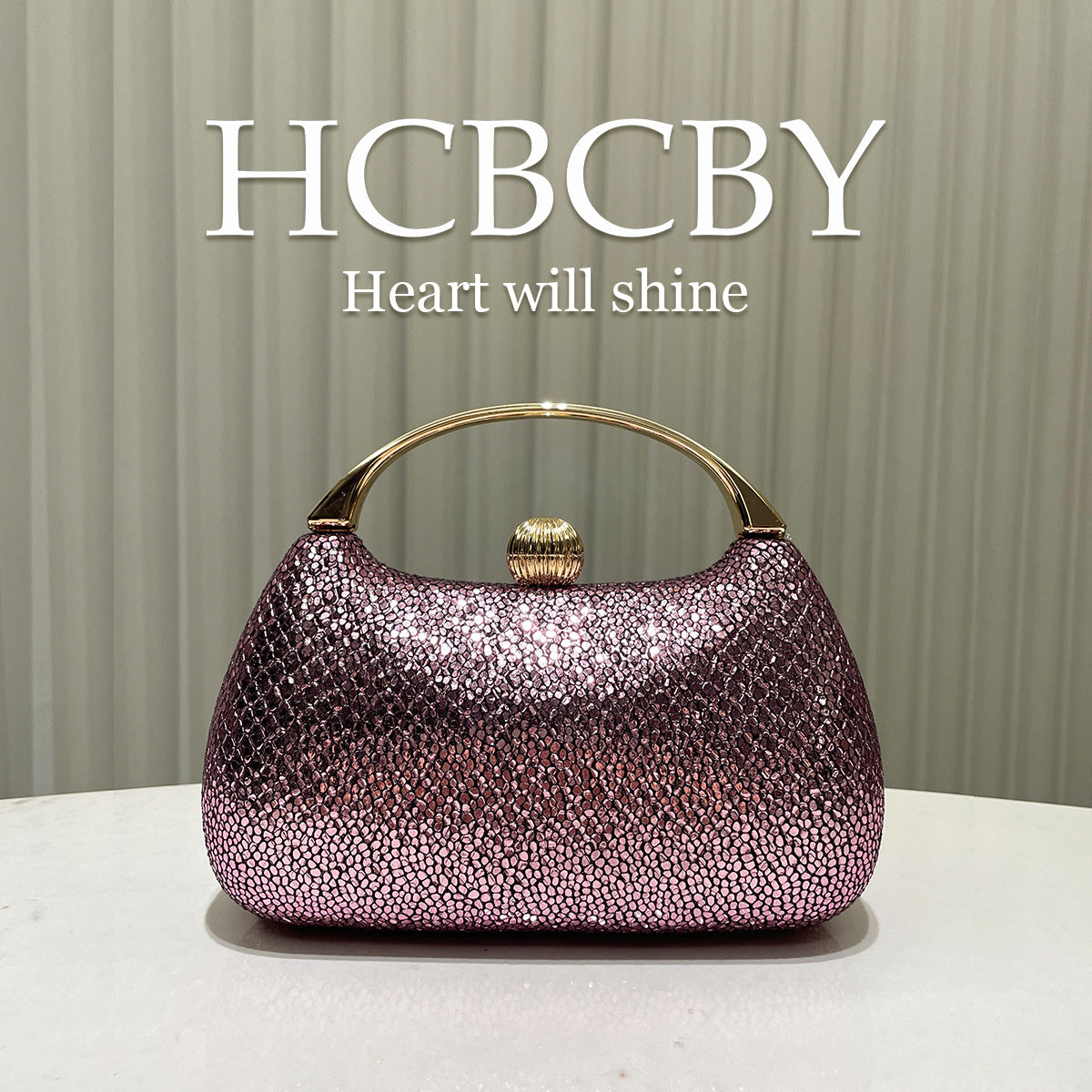 Women's Personalized Shiny Surface Fashionable Elegant Clutch Dinner Bag