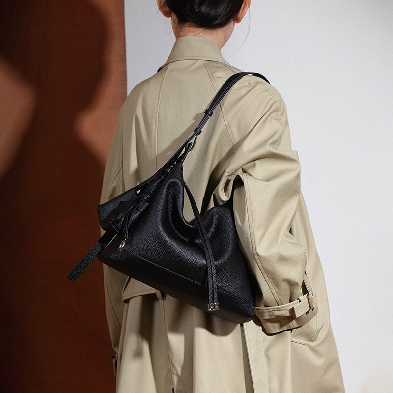 Women's Large Capacity Genuine Leather Retro Underarm Women's Shoulder Bag