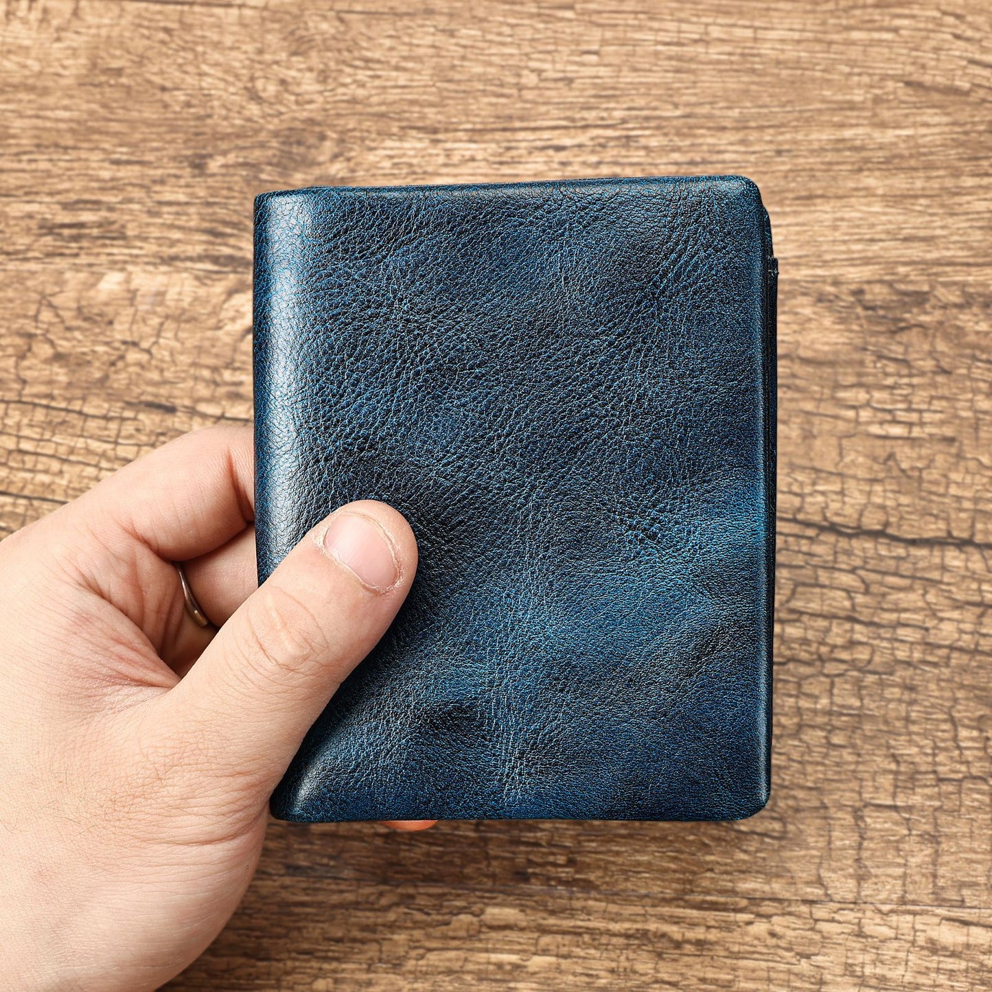 Men's Leather Vertical Short Advanced Sense Brushed Men's Wallet