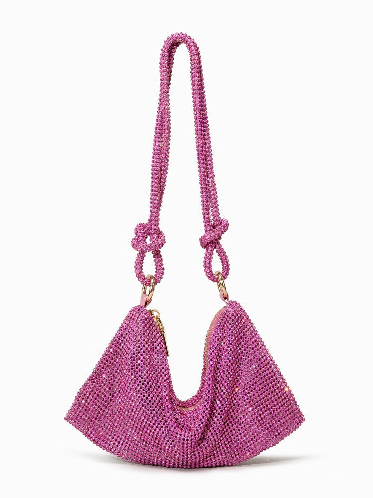 Studded Hand Crystal Metal Sequins Full Rhinestone Dumpling Underarm High Women's Handbag