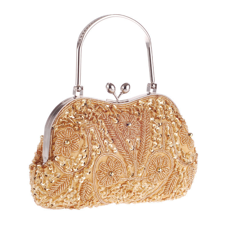 Women's Chinese Style Ethnic Beaded Old Party Clutch Dinner Bag