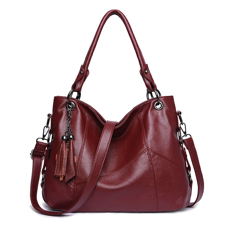 Women's Versatile Large Fashion Mom Fan Capacity Soft Leather Women's Handbag