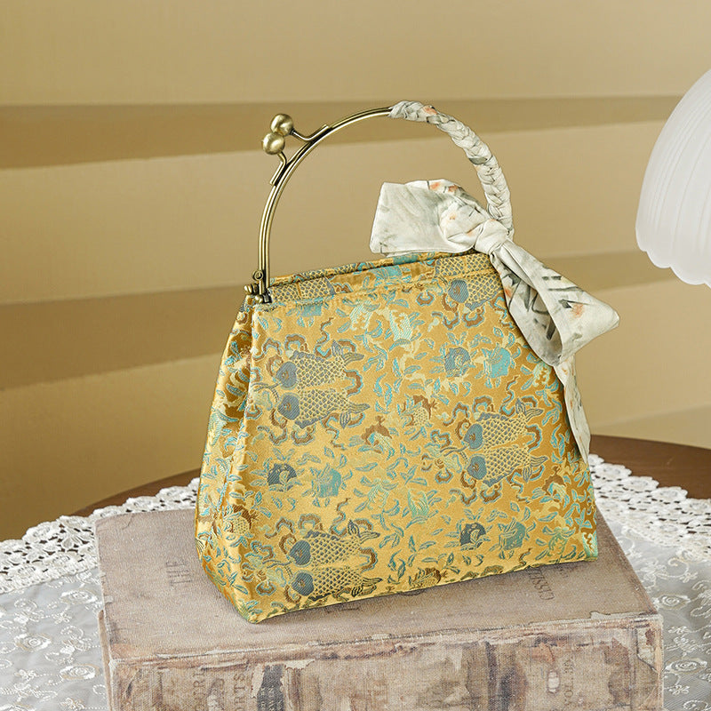 Ancient Style Brocade Jacquard National Cheongsam Han Chinese Clothing Women's Handbag