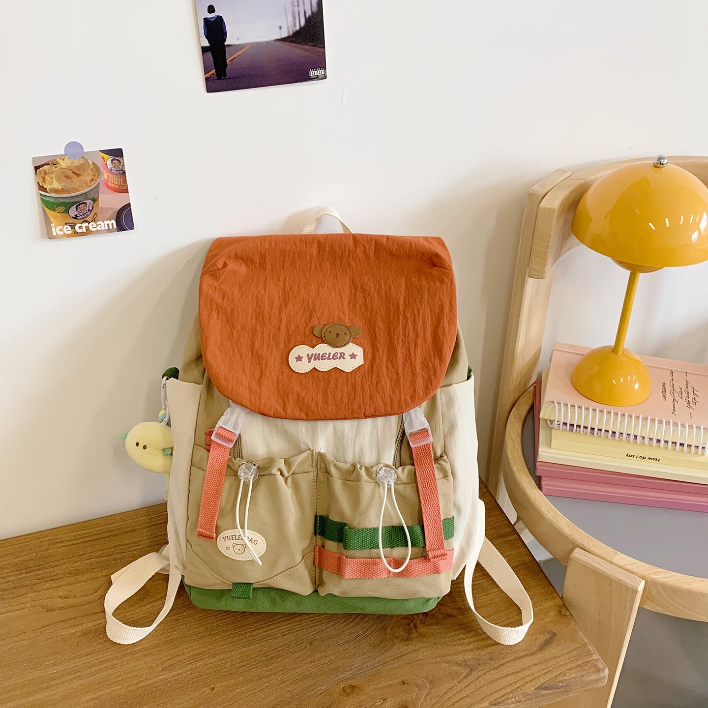 Mori Style Good-looking Fresh Sweet Contrast Color Dopamine Junior Leisure Backpack