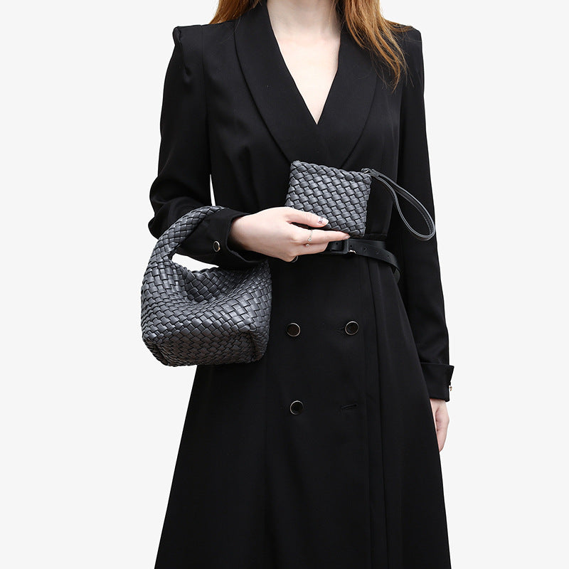 Trendy High-grade Hand-woven Vegetable Basket Woven Women's Shoulder Bag