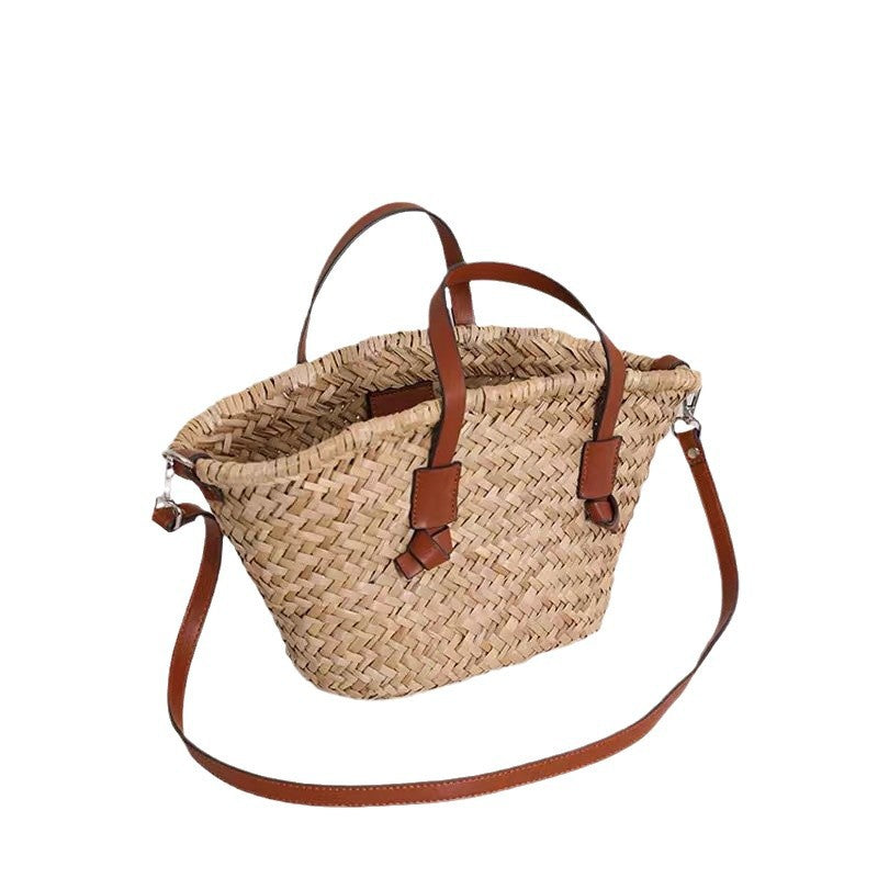 Women's Vacation Style Beach Natural Grass Simple Women's Shoulder Bag