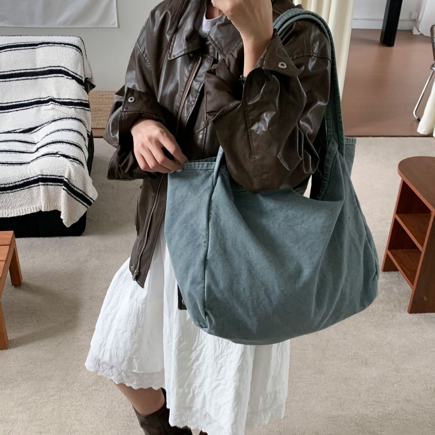 Women's Super Hot Canvas Large Artistic Wash Women's Shoulder Bag