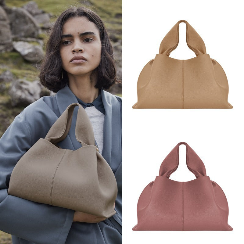 Trendy Elegant Casual Cloud Leather Portable Women's Handbag