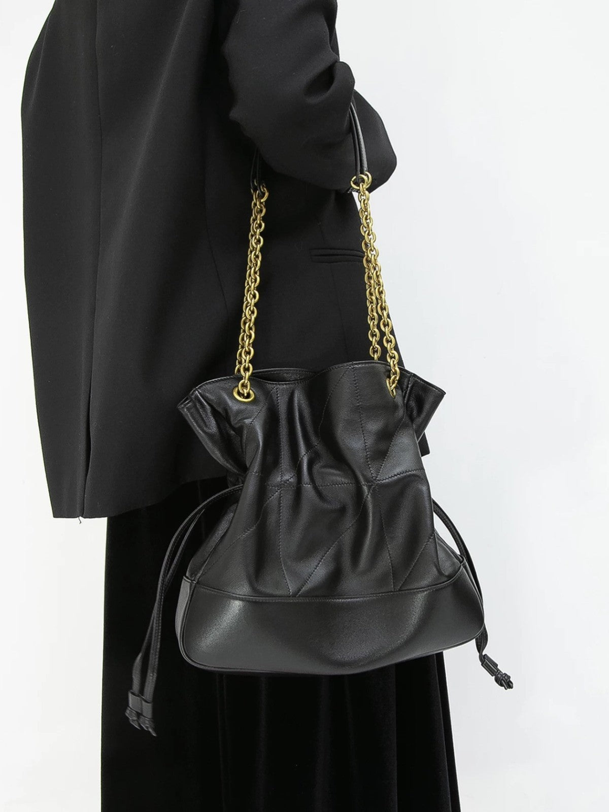Sheepskin Lucky Drawstring Large Capacity Fashion Commuter Tote Bag