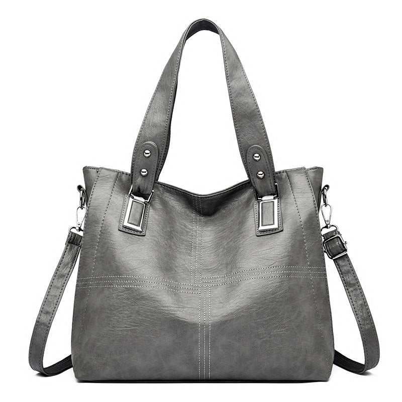Women's Spring Large Capacity Soft Leather Mother Trendy Tote Bag