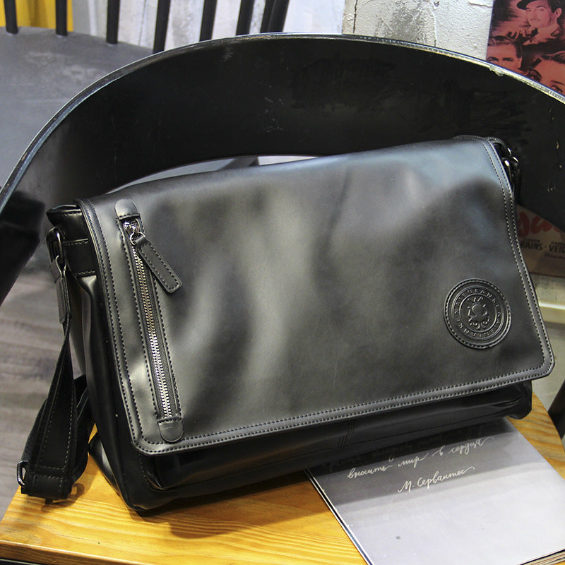 Men's Large Capacity Retro Korean Type Horizontal Men's Shoulder Bag