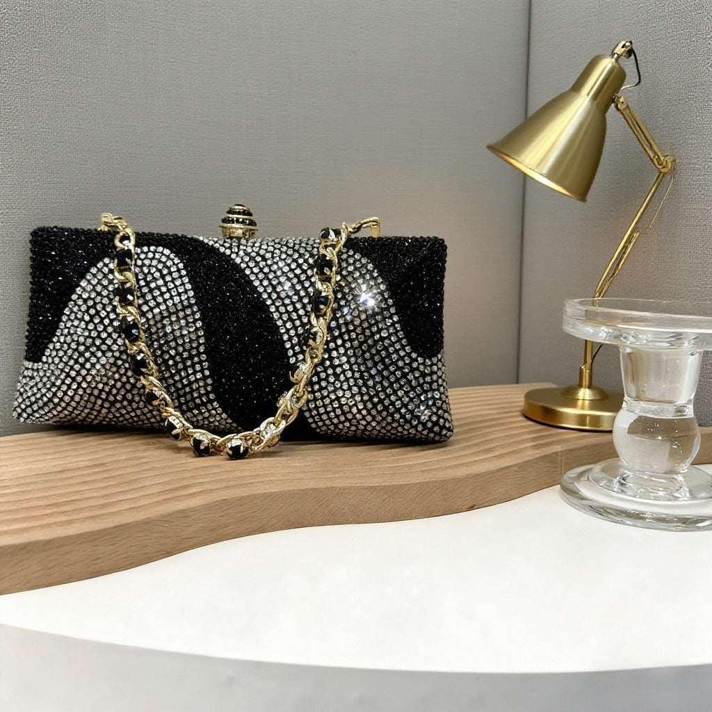 Full Diamond Horizontal Clutch Banquet Light Luxury High Evening Bags
