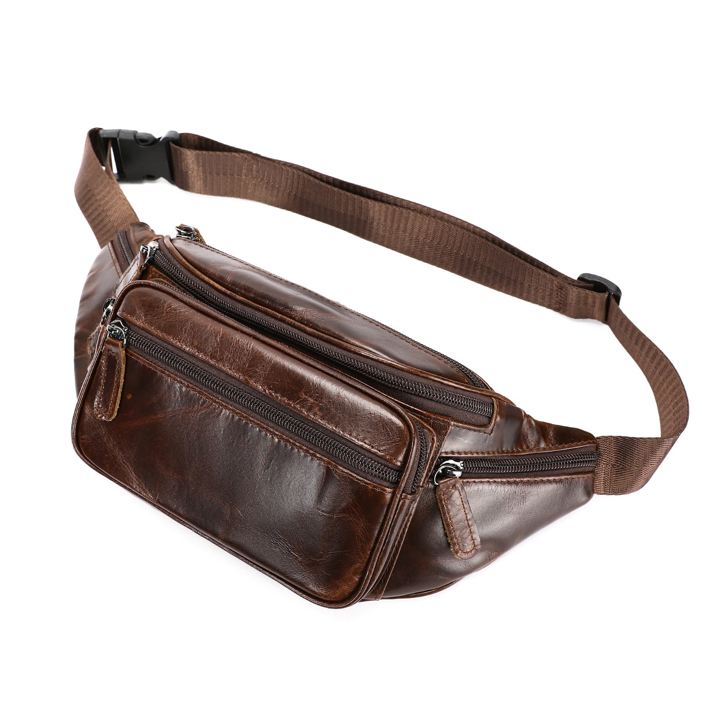 Men's Retro Crazy Horse Leather Large Capacity First Layer Bags