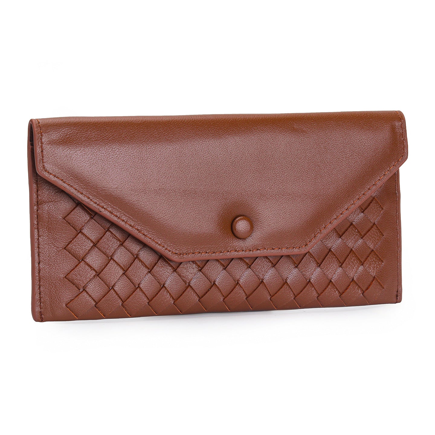 Women's & Men's Weave Long Multiple Slots Clutch Sheepskin Envelope The Buckle