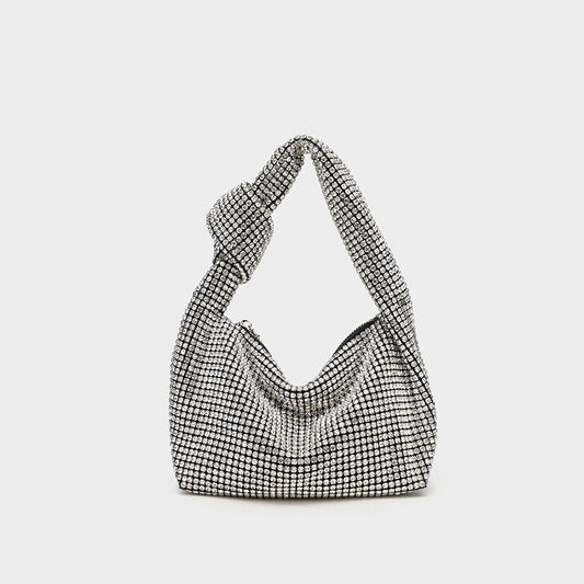 Women's Full Diamond Grade Rhinestone Chain Portable Bucket Bags