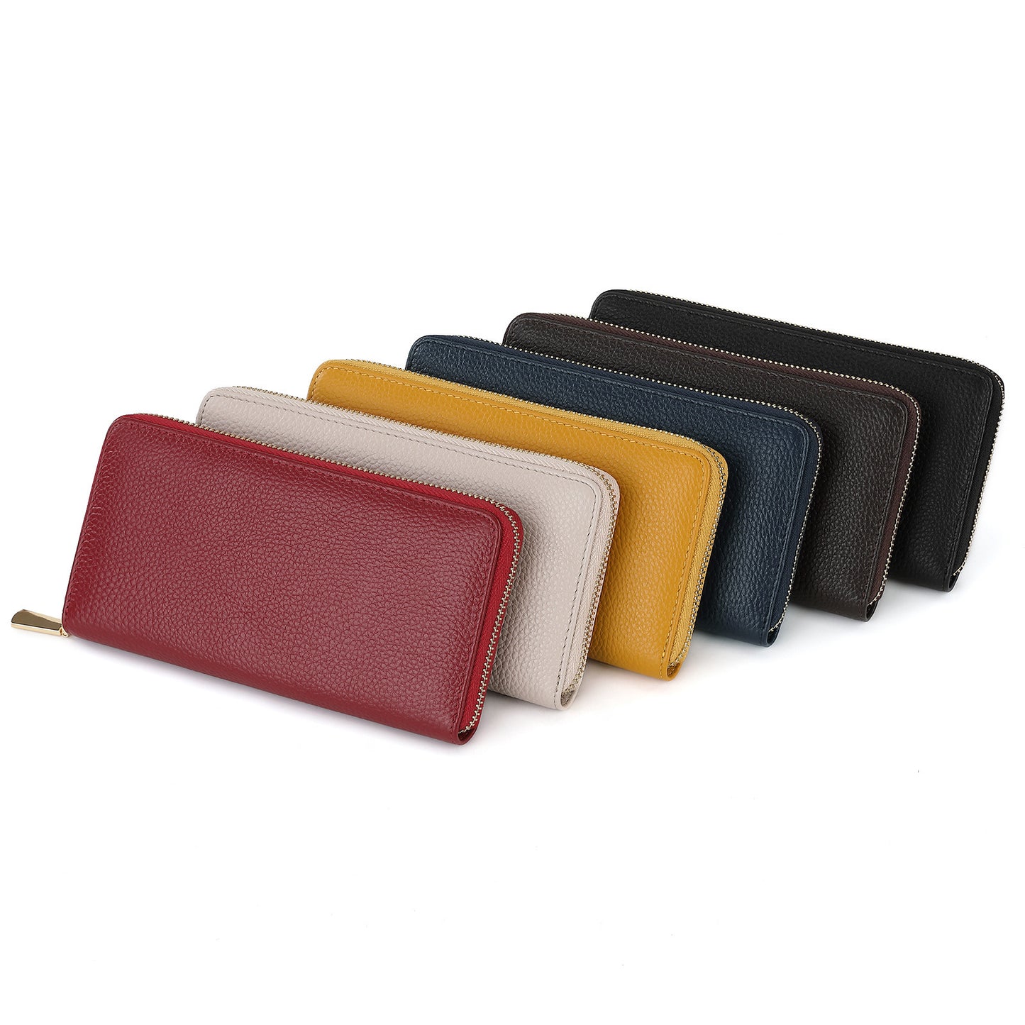 Women's Genuine Leather Lychee Pattern Large Capacity Change Coin Purses