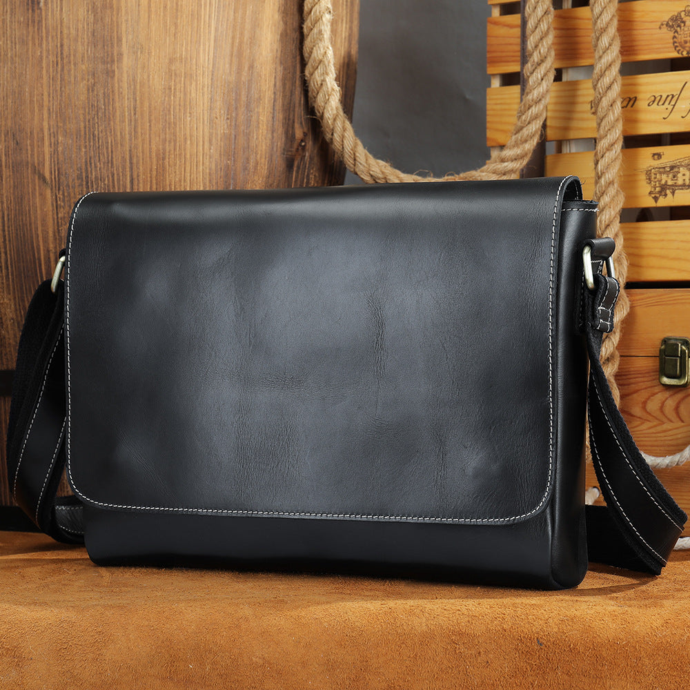 Men's Leather Fashion Crazy Horse First Layer Cowhide Men's Shoulder Bag