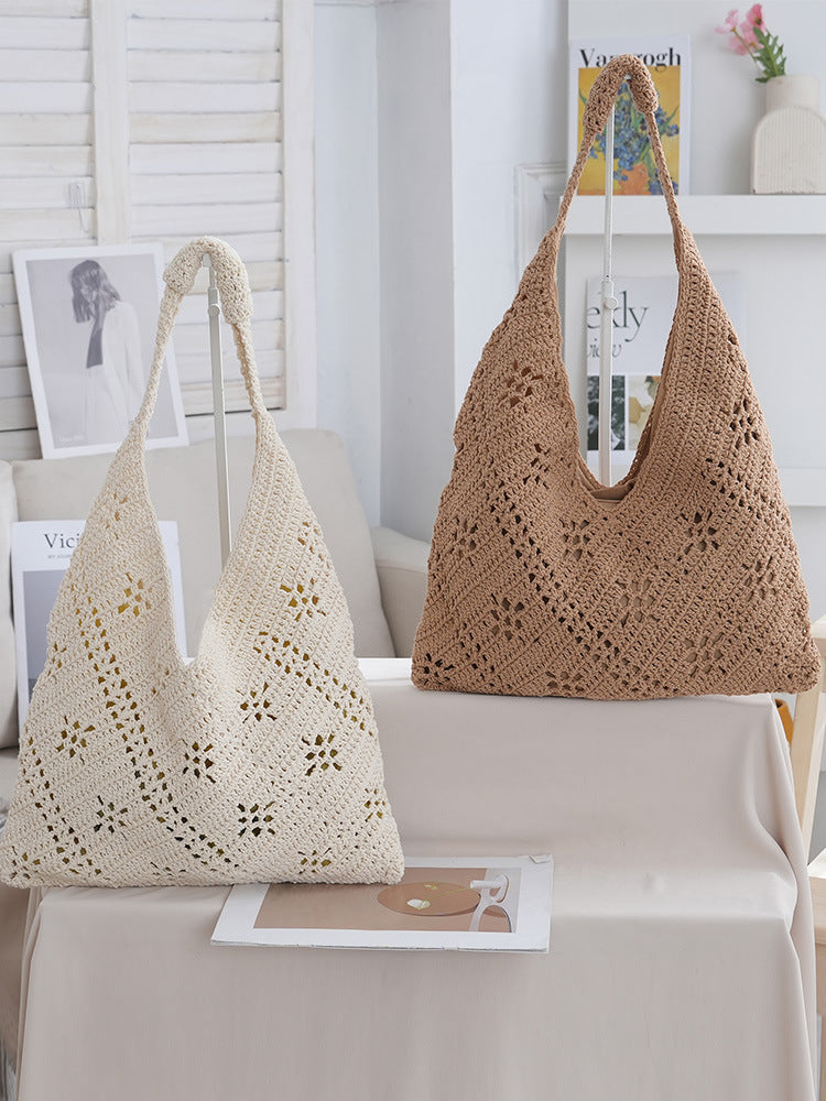 Women's Flower Woven Hand-woven Daisy Straw Seaside Women's Shoulder Bag