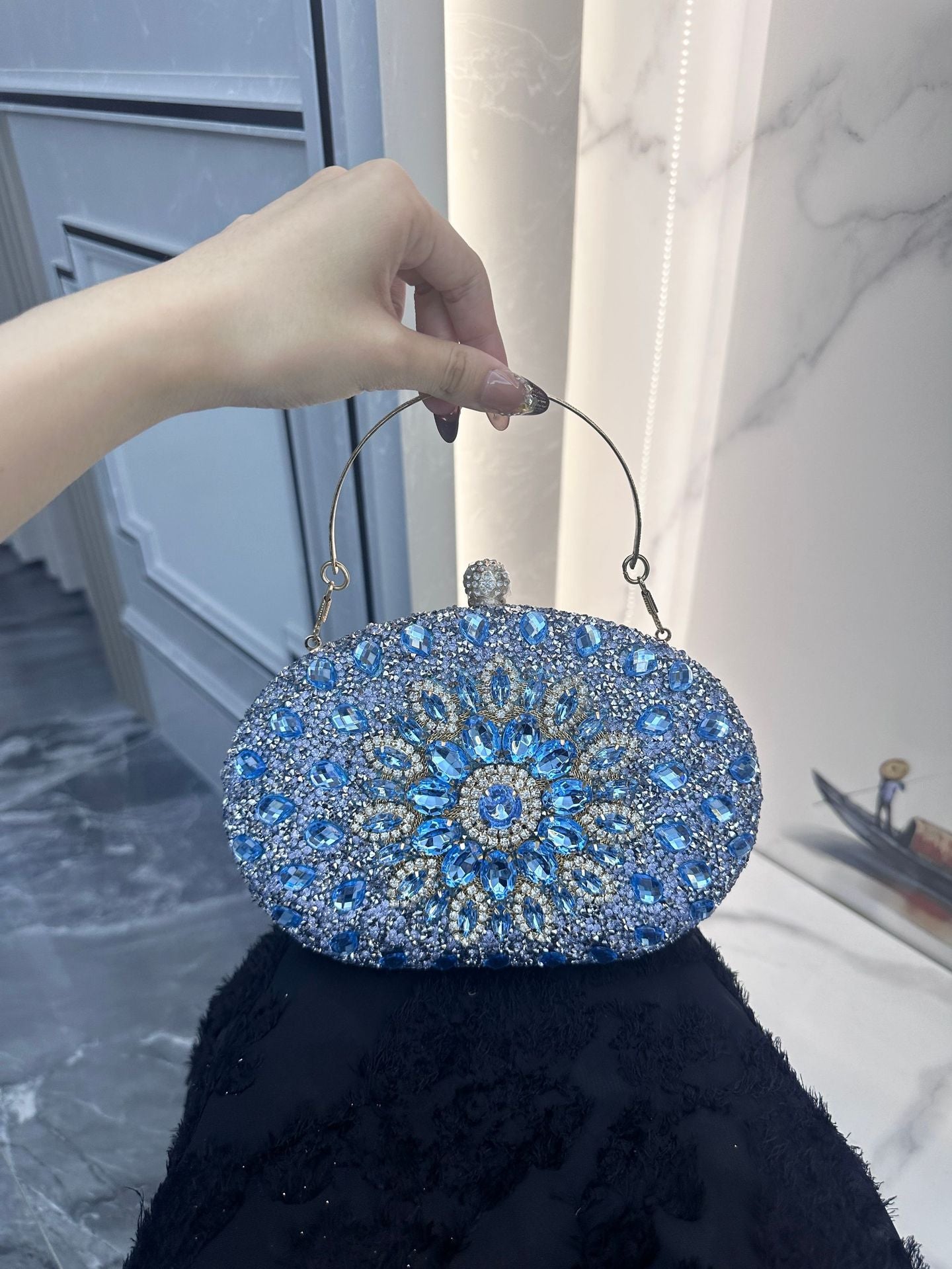 Beautiful Sunflower Banquet Clutch Dress Diamond Dinner Bag