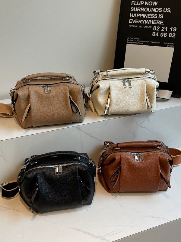 Women's Simple Style Textured Female Korean Women's Messenger Bag