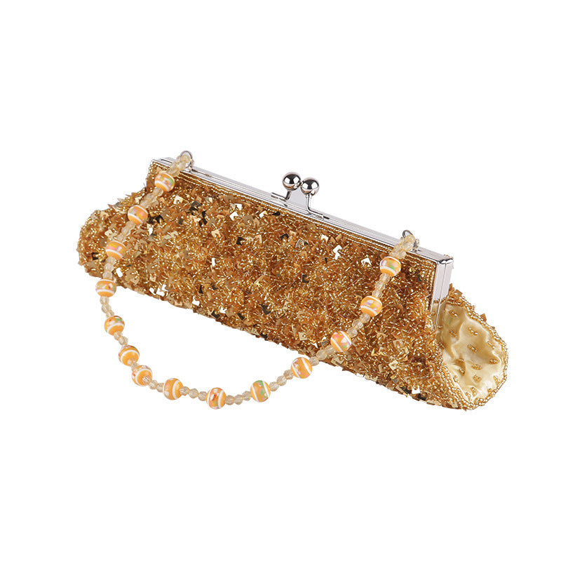 Women's Diamond Beaded Western Style Texture Dinner Bag