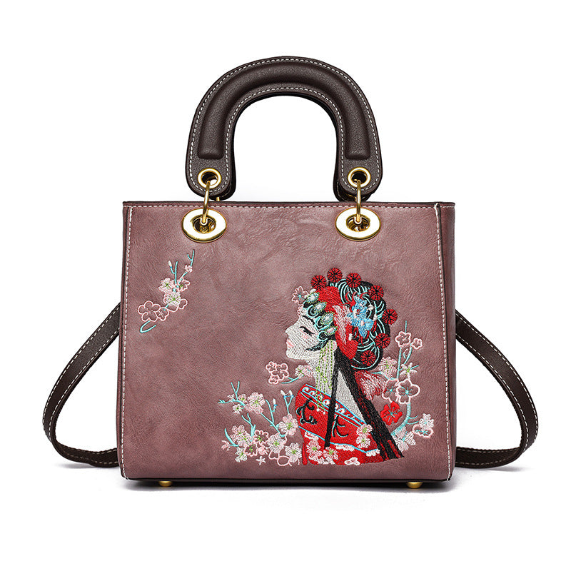 Women's Style Texture Dan Embroidered Leisure Commute Large Tote Bags