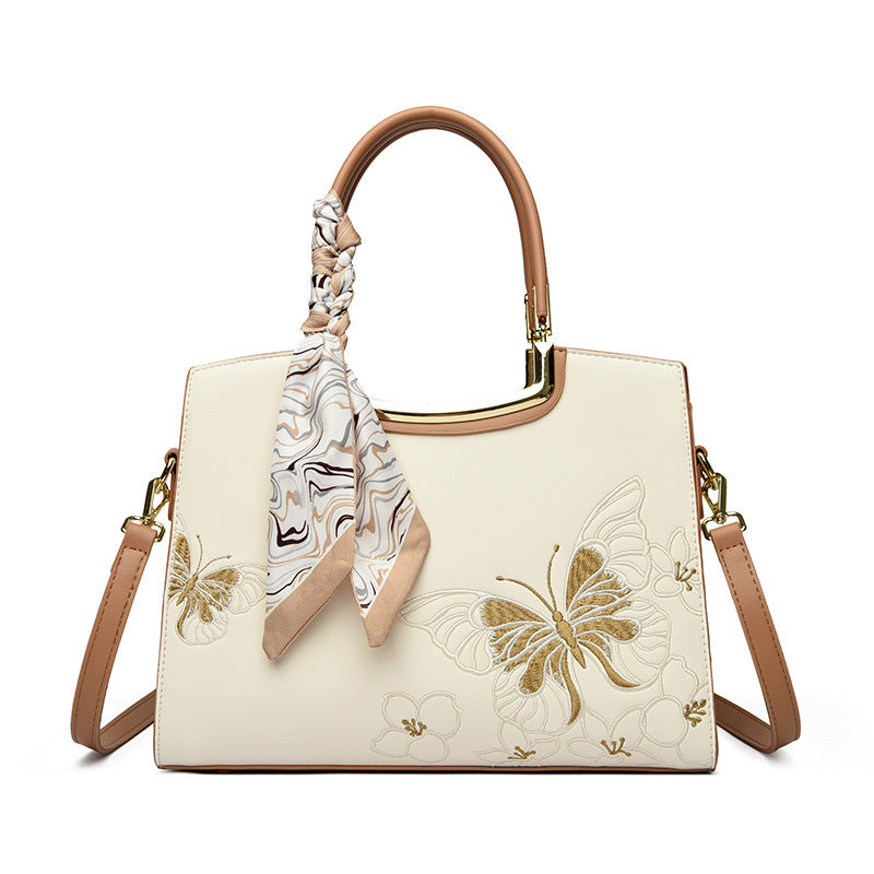 Women's High-grade Embroidered Silk Scarf Large Capacity Light Luxury Commute Women's Handbag