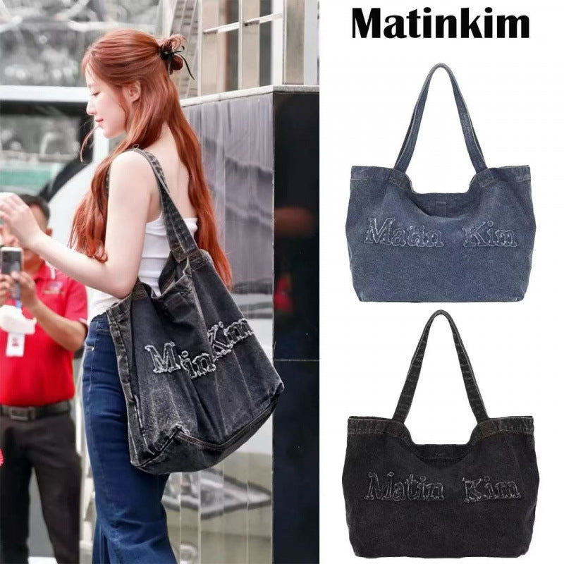 Denim Canvas Zhang Large Capacity Totes Women's Shoulder Bag
