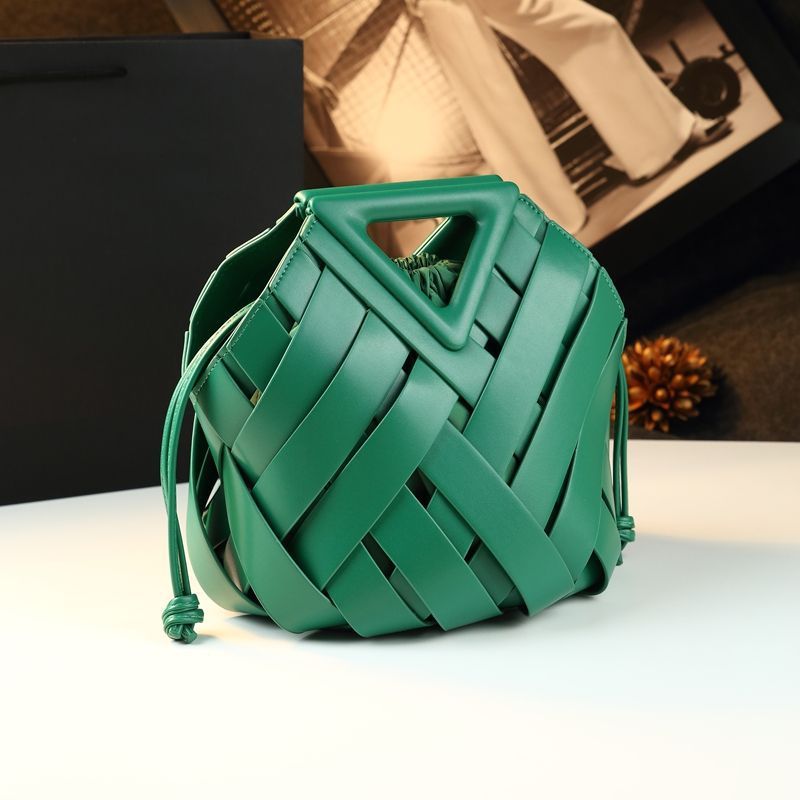 Women's Vegetable Basket Genuine Leather Woven Hollowed Women's Handbag