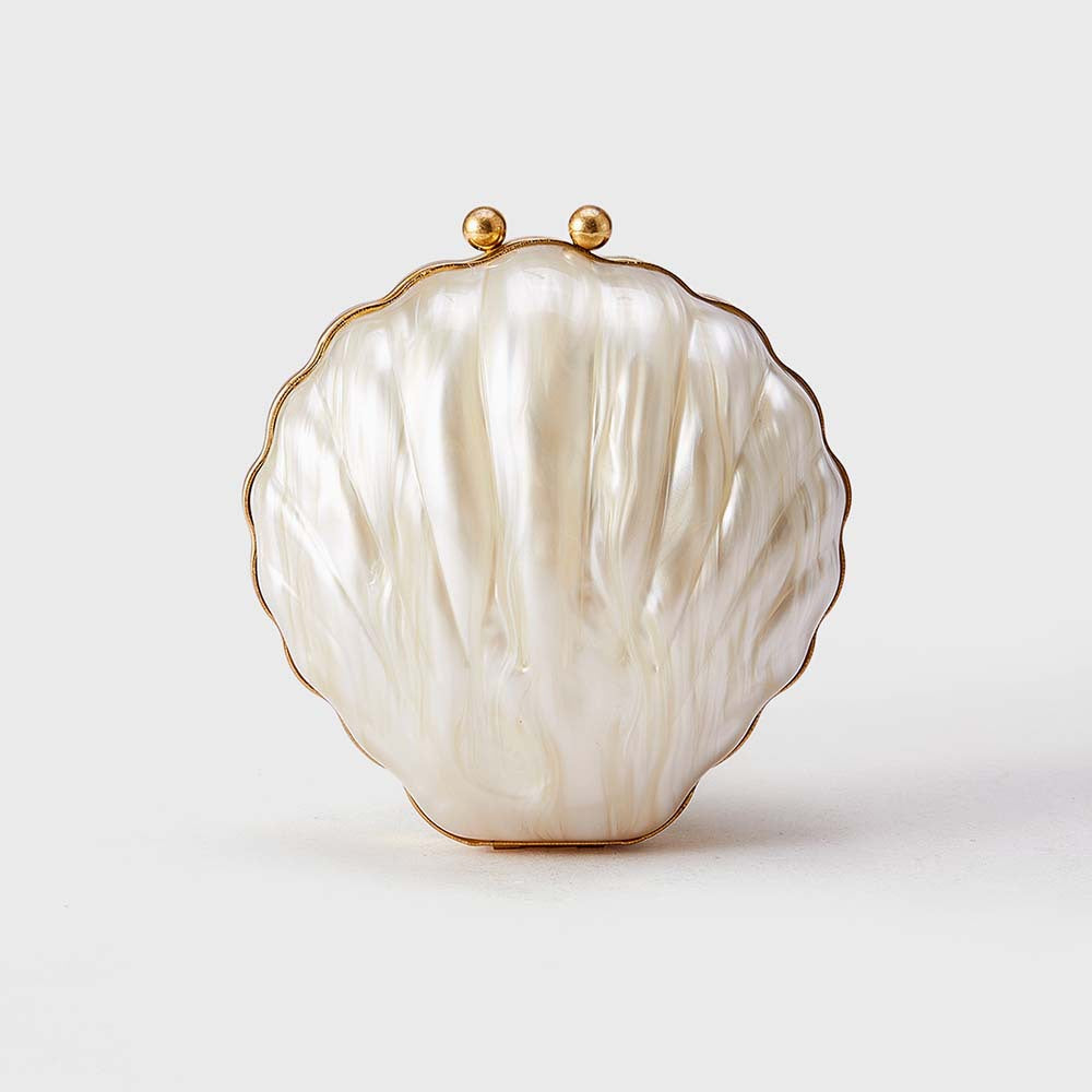 Women's Fashion Shell Pearlescent Acrylic Banquet Clutch Dinner Bag
