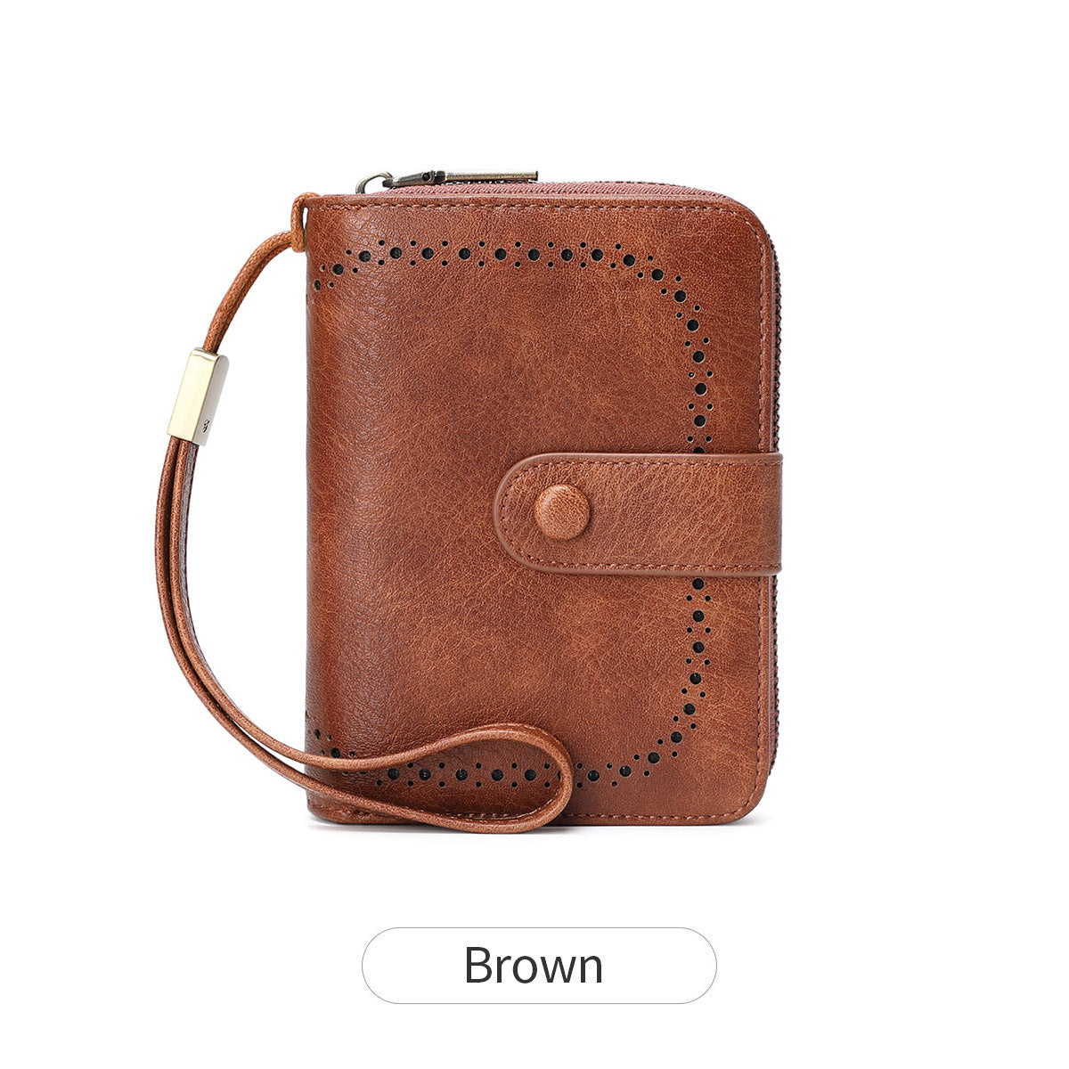 Women's Swiping Oil Wax Leather Retro Expanding Ladies Wallet