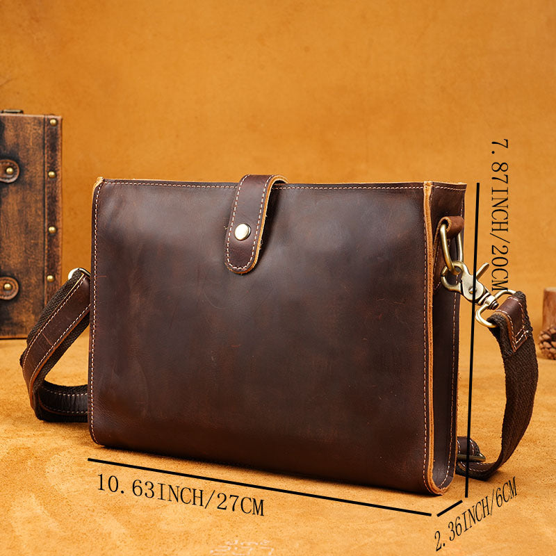 Crazy Horse Leather Simple Genuine Personality Bags