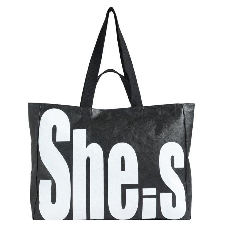 Korean Fashion Large Capacity Totes Artistic Letter Bags