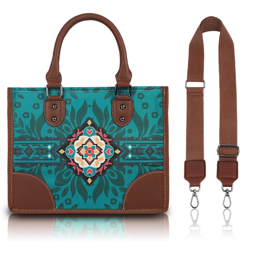 Women's Multifunctional Zipper Bohemian Style Strap Adjustable Large Capacity Tote Bag