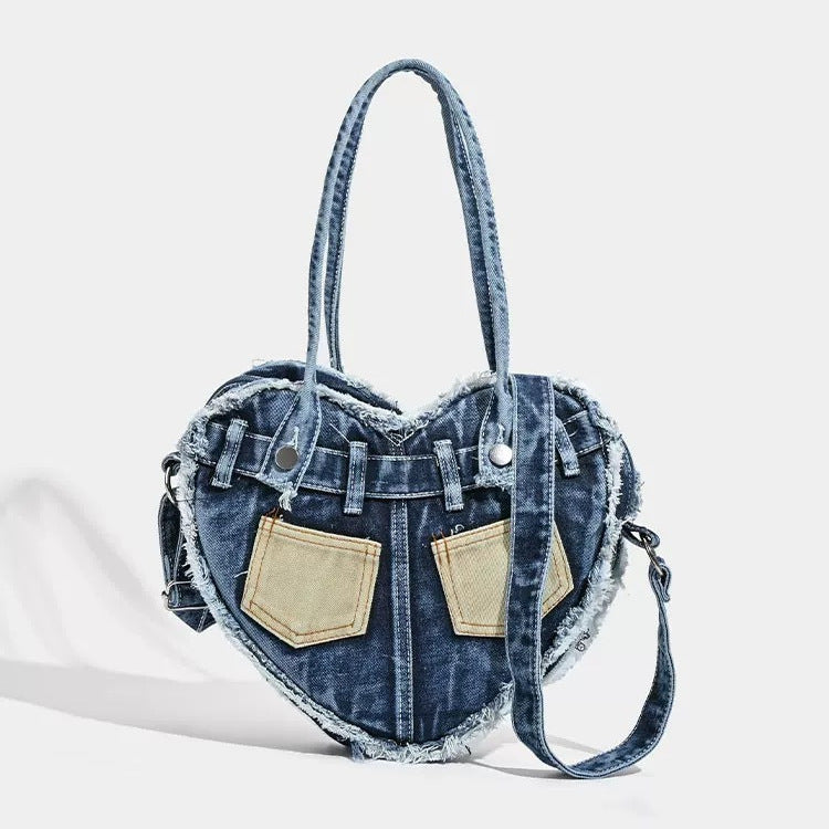 Jean Fashion Trend Design Soft Artistic Love Women's Messenger Bag