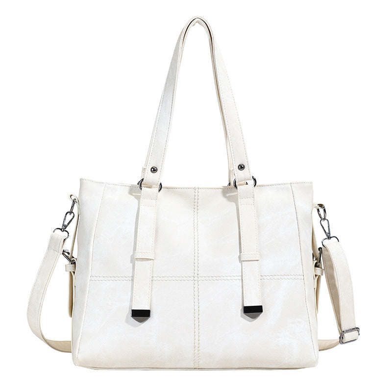 Women's Large Capacity Simple Retro Texture Class Women's Shoulder Bag