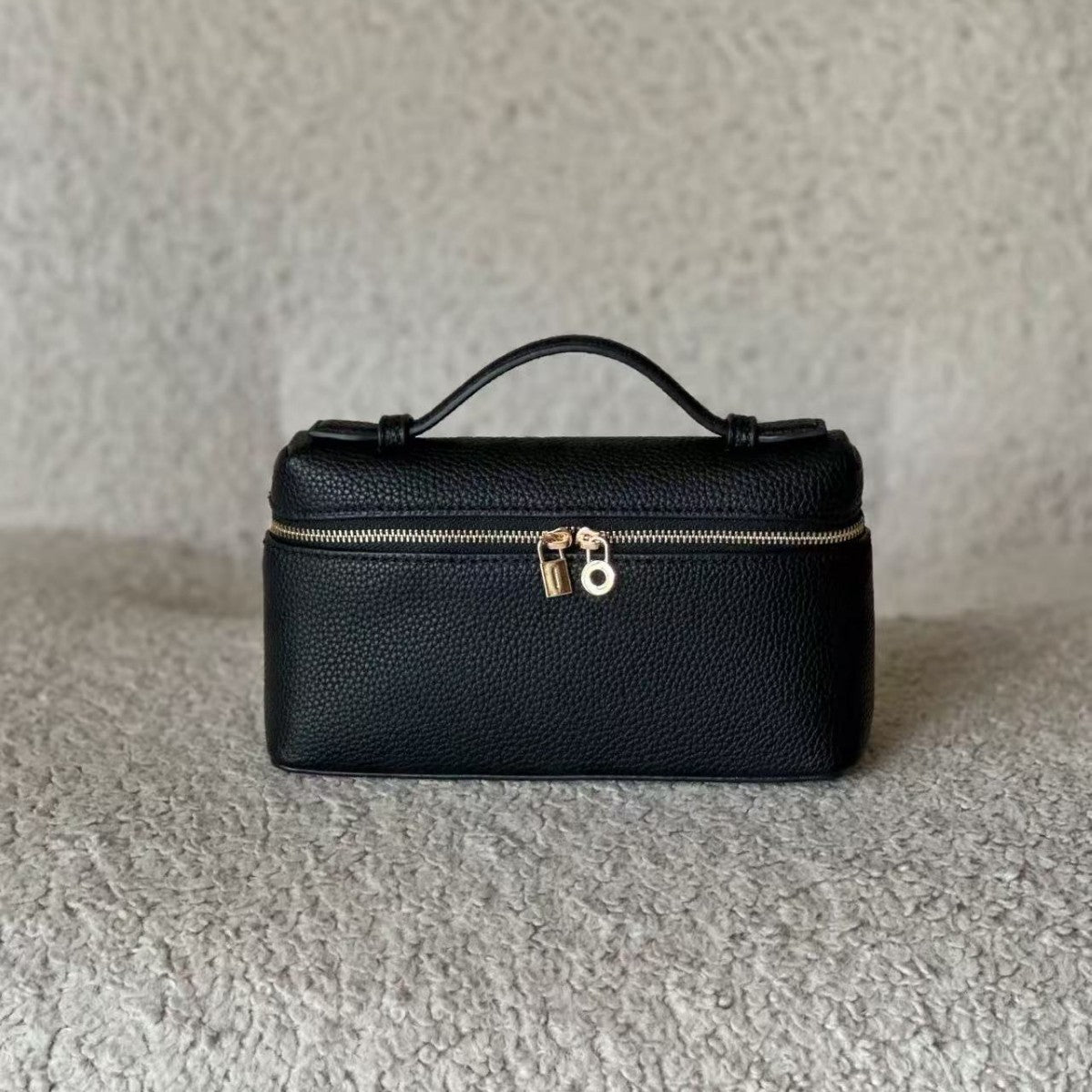 Lunch Box Genuine Leather Fashion Double Zipper Women's Messenger Bag