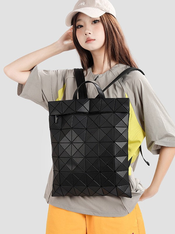 Women's Personality Rhombus Large Capacity Trendy Cool College Student Schoolbag