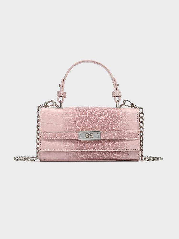 Women's Niche Fashion Kelly Crocodile Pattern Commuter Small Square Bag