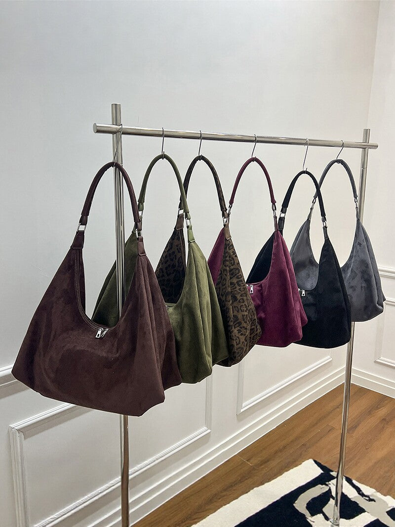 Women's Frosted Suede Large Capacity Commuter Korean Style Idle Fashion Women's Shoulder Bag