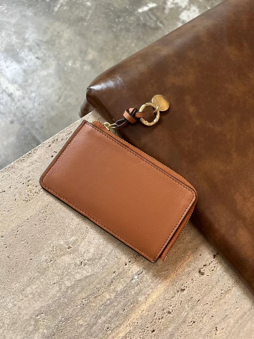 Women's Layer Cowhide Niche Leather Fashion Zipper Purses