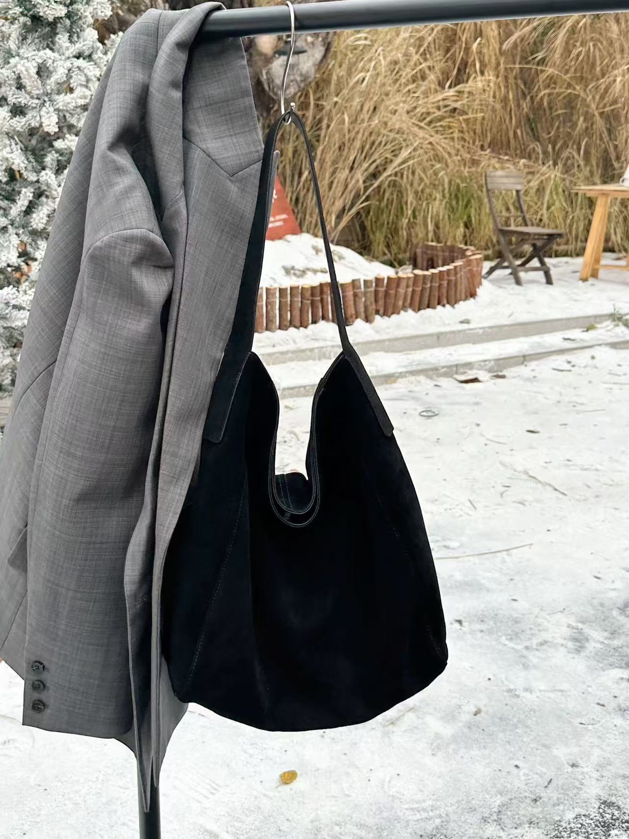 Women's High-grade Suede Genuine Leather Large Capacity Women's Shoulder Bag