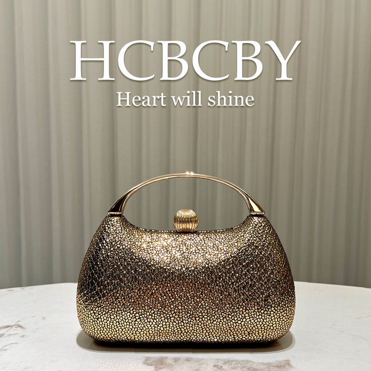 Women's Personalized Shiny Surface Fashionable Elegant Clutch Dinner Bag